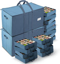 Ornament Storage Box with Adjustable Dividers - Holds 128 Ornaments