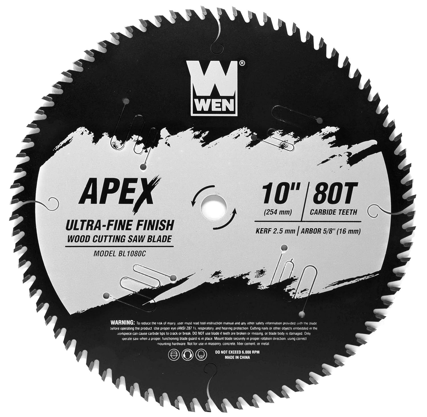 WEN Apex 10-Inch 80-Tooth Carbide-Tipped Woodworking Blade