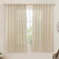 LAMIT Linen Curtains 63 Inch for Bedroom and Living Room