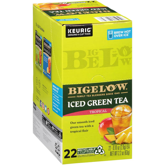 Bigelow Tropical Iced Green Tea K-Cup Pods Bundle