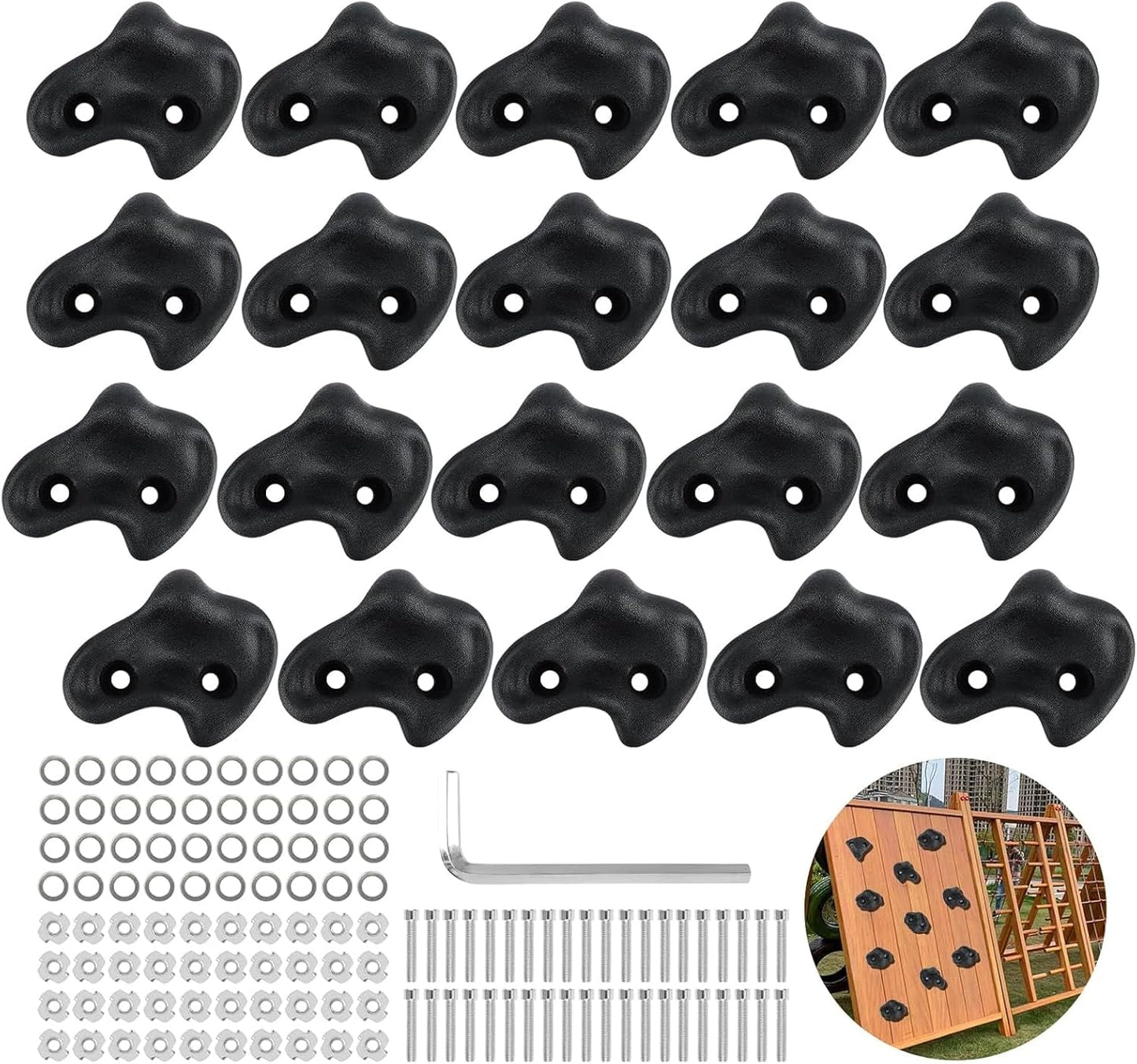 20 Pack Extra Large Rock Climbing Holds for Kids and Adults