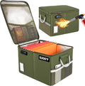 TOMKID 5200F Fireproof Document Box - Secure Filing Organizer