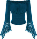 Scarlet Darkness Renaissance Shirt for Women - Off-Shoulder Bell