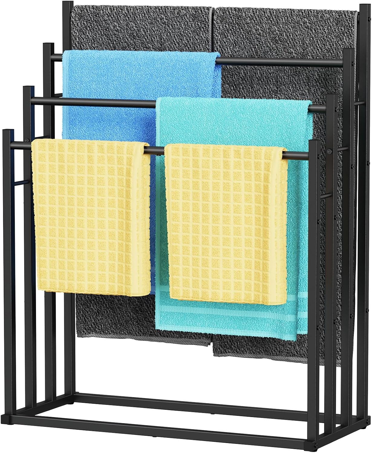 4 Tier Free Standing Towel Rack for Oversized Bath Towels