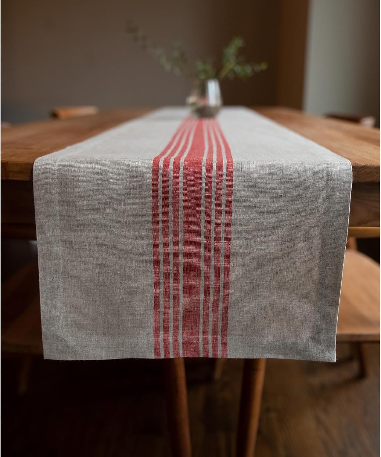 Linen Table Runner 14 x 72 Inch for Farmhouse Decor and Holidays
