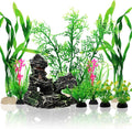Fish Tank Accessories Aquarium Plants and Cave Rock Set