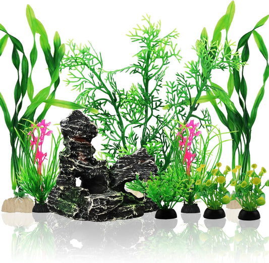 9pcs Green Aquarium Decor Set by PietyPet