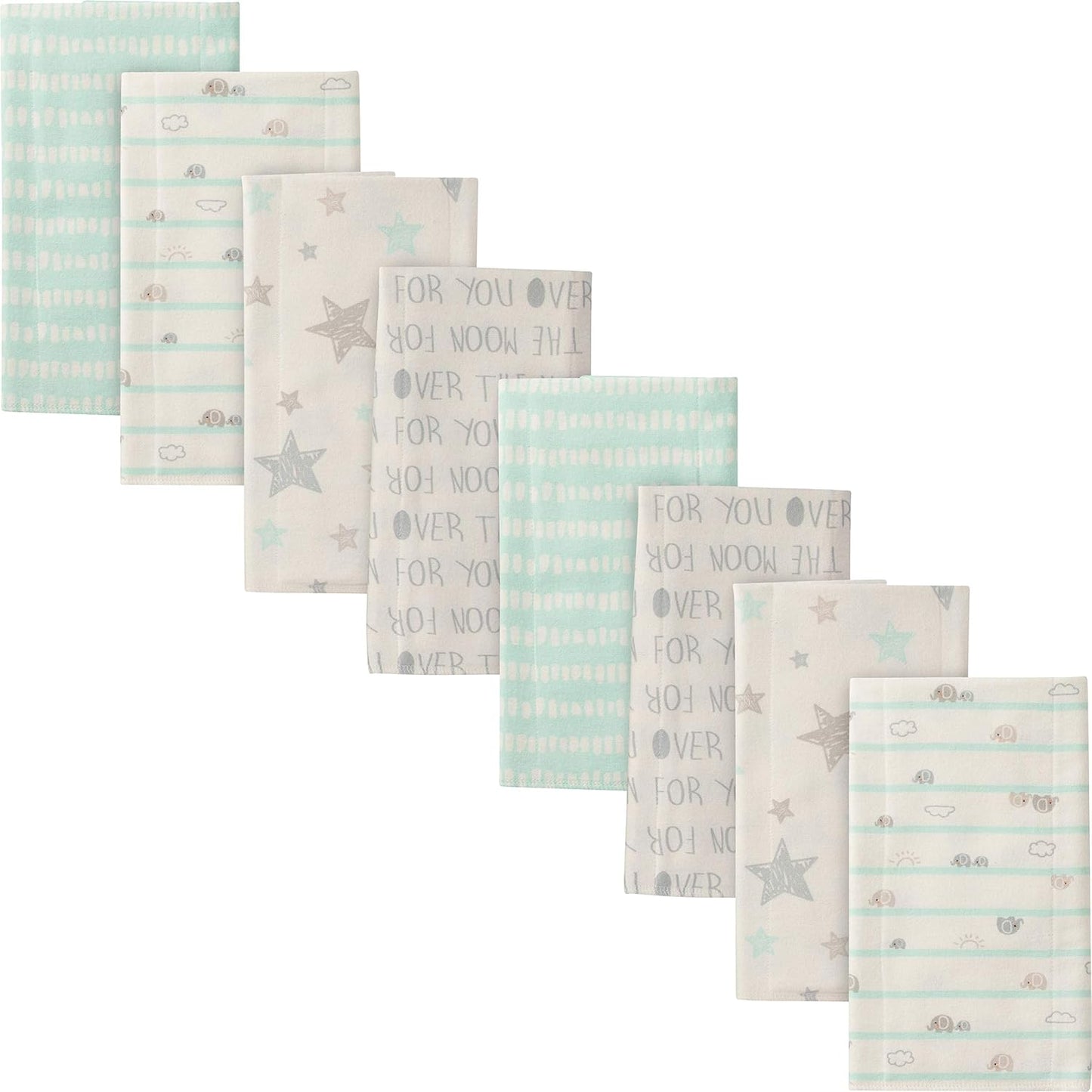 Gerber 8-Pack Cotton Flannel Burp Cloth Set