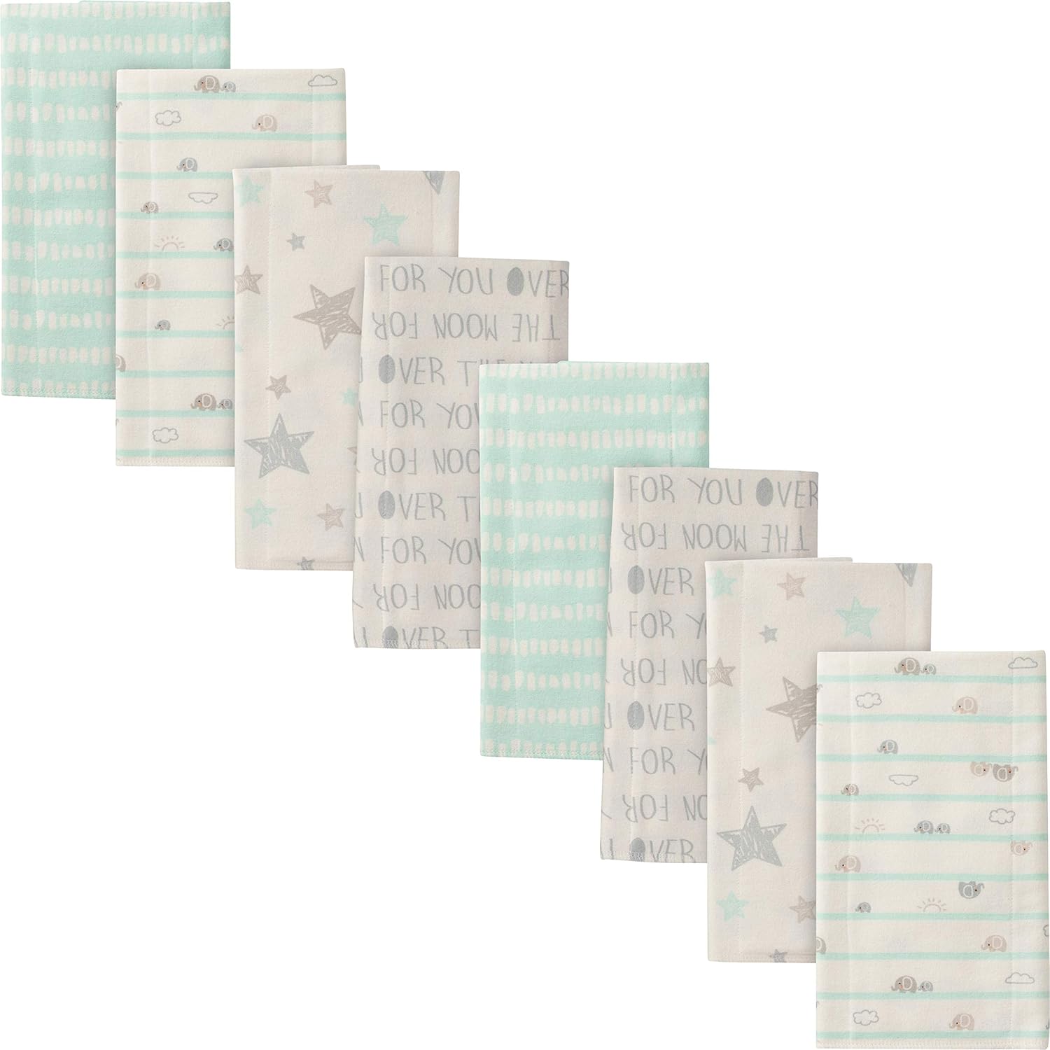 Gerber 8-Pack Cotton Flannel Burp Cloth Set