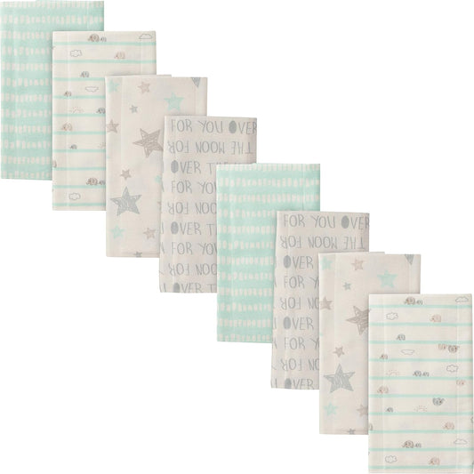 Gerber 8-Pack Cotton Flannel Burp Cloth Set