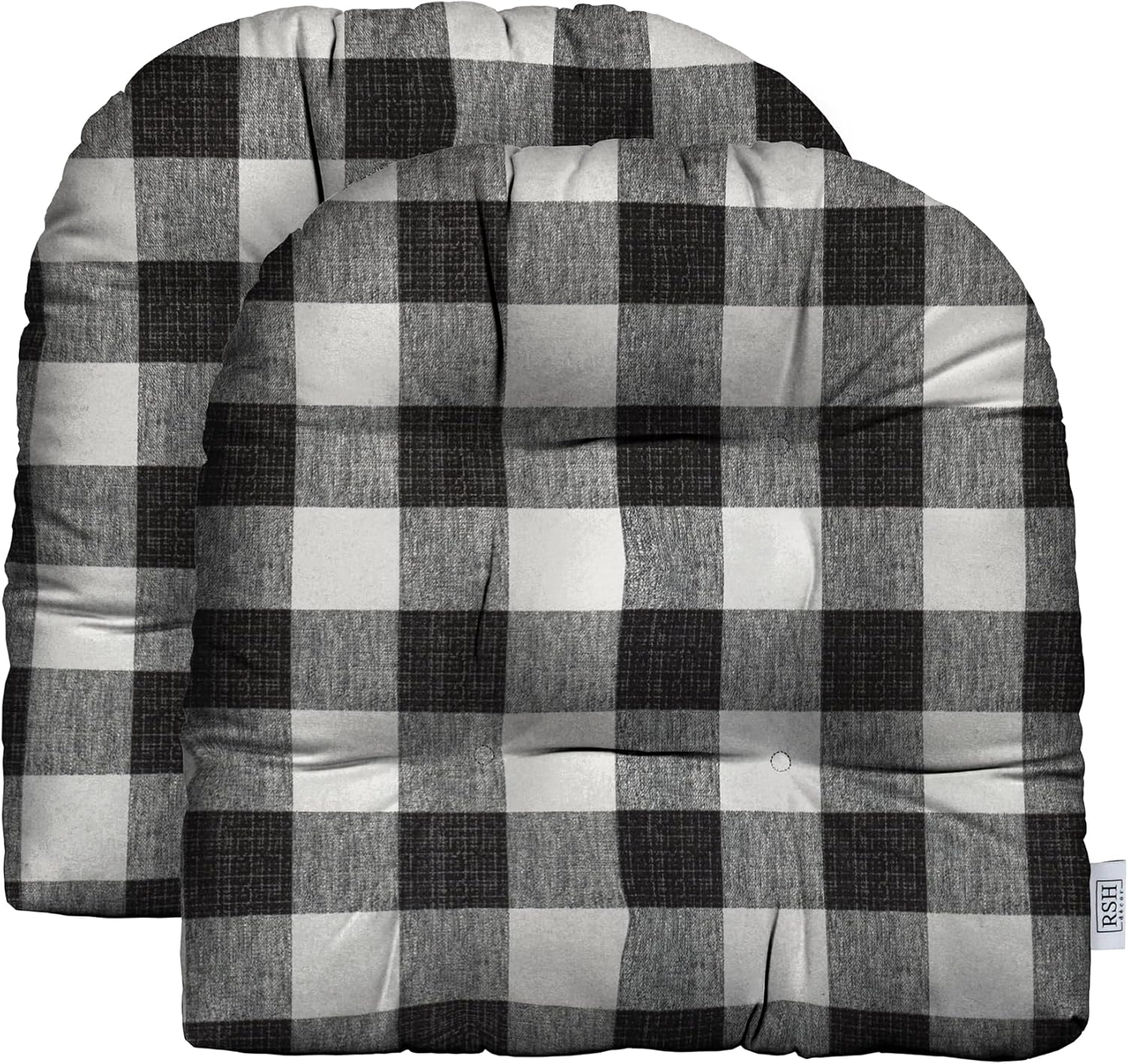 Tufted U-Shape Wicker Seat Cushions Set of 2 for Outdoor Use