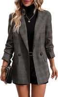 Mina Self 2025 Women's Plaid Houndstooth Blazer Jacket - Tailored Fit