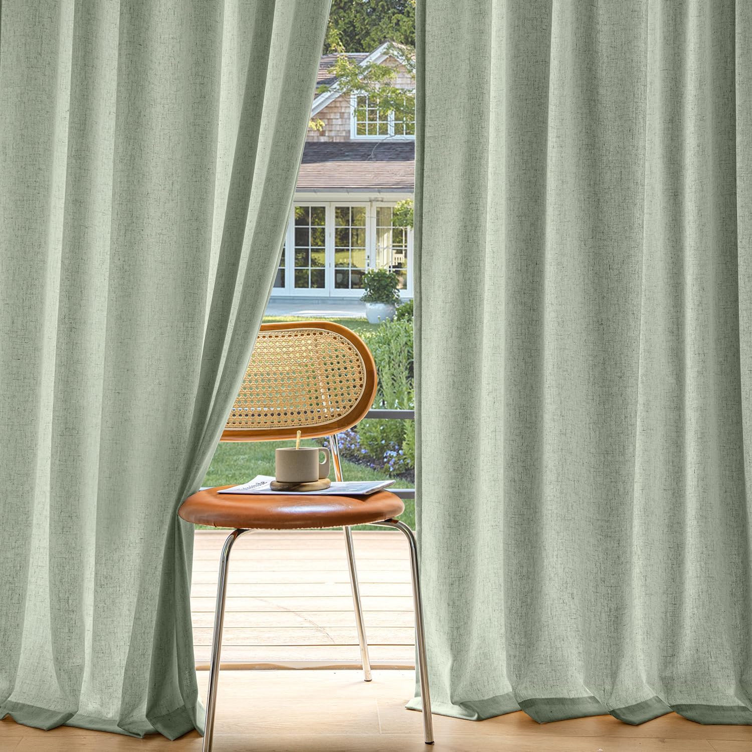 MIULEE Non-See-Through Privacy Linen Curtains for Home Decor