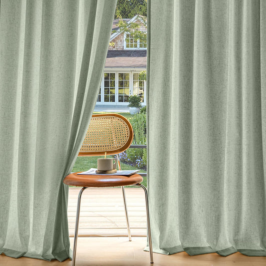 MIULEE Non-See-Through Privacy Linen Curtains for Home Decor