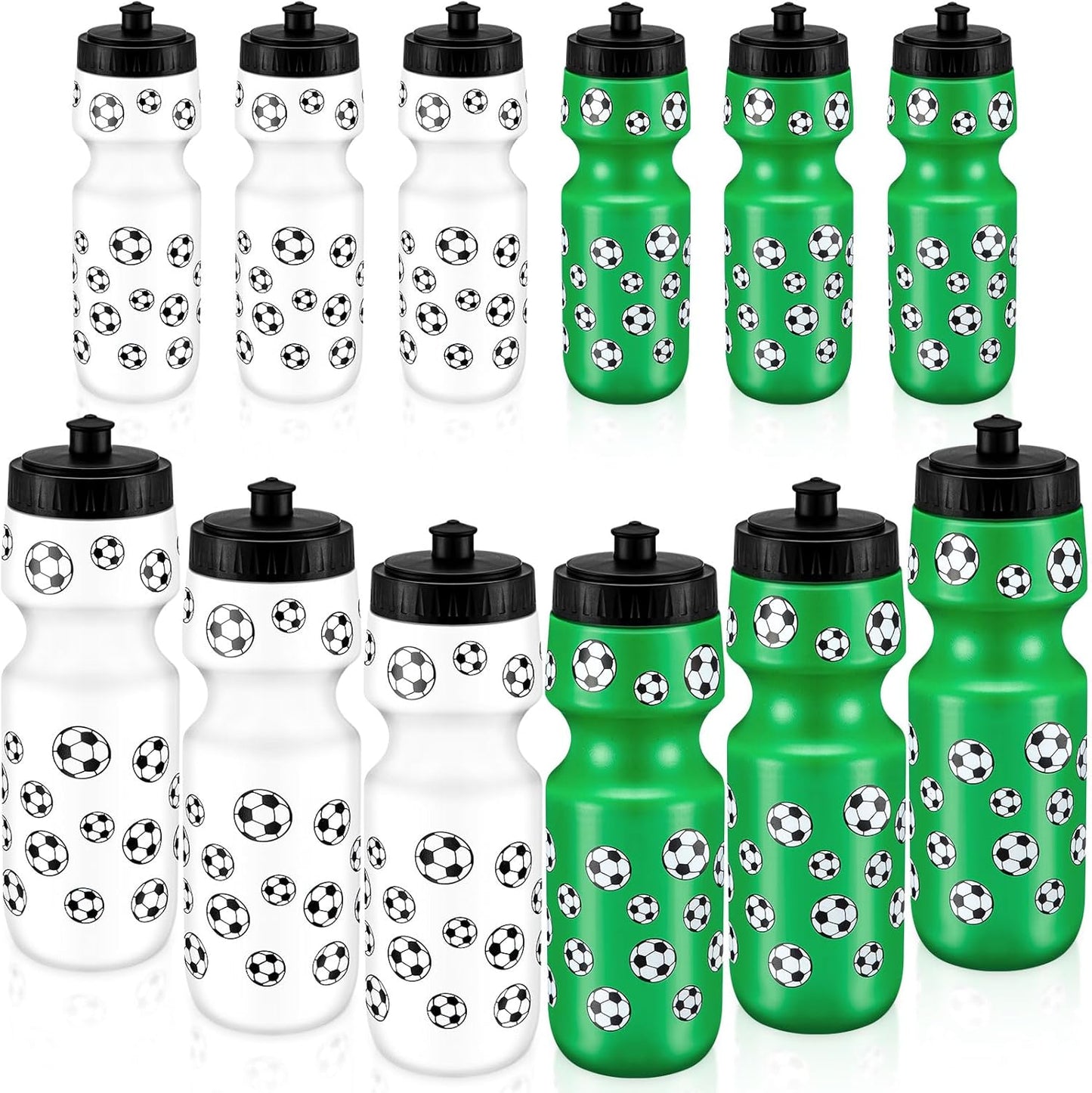 24 Pcs Reusable Sports Squeeze Water Bottles for Teams