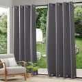 Outdoor Waterproof Curtains 2 Panels - Weighted Blackout Windproof
