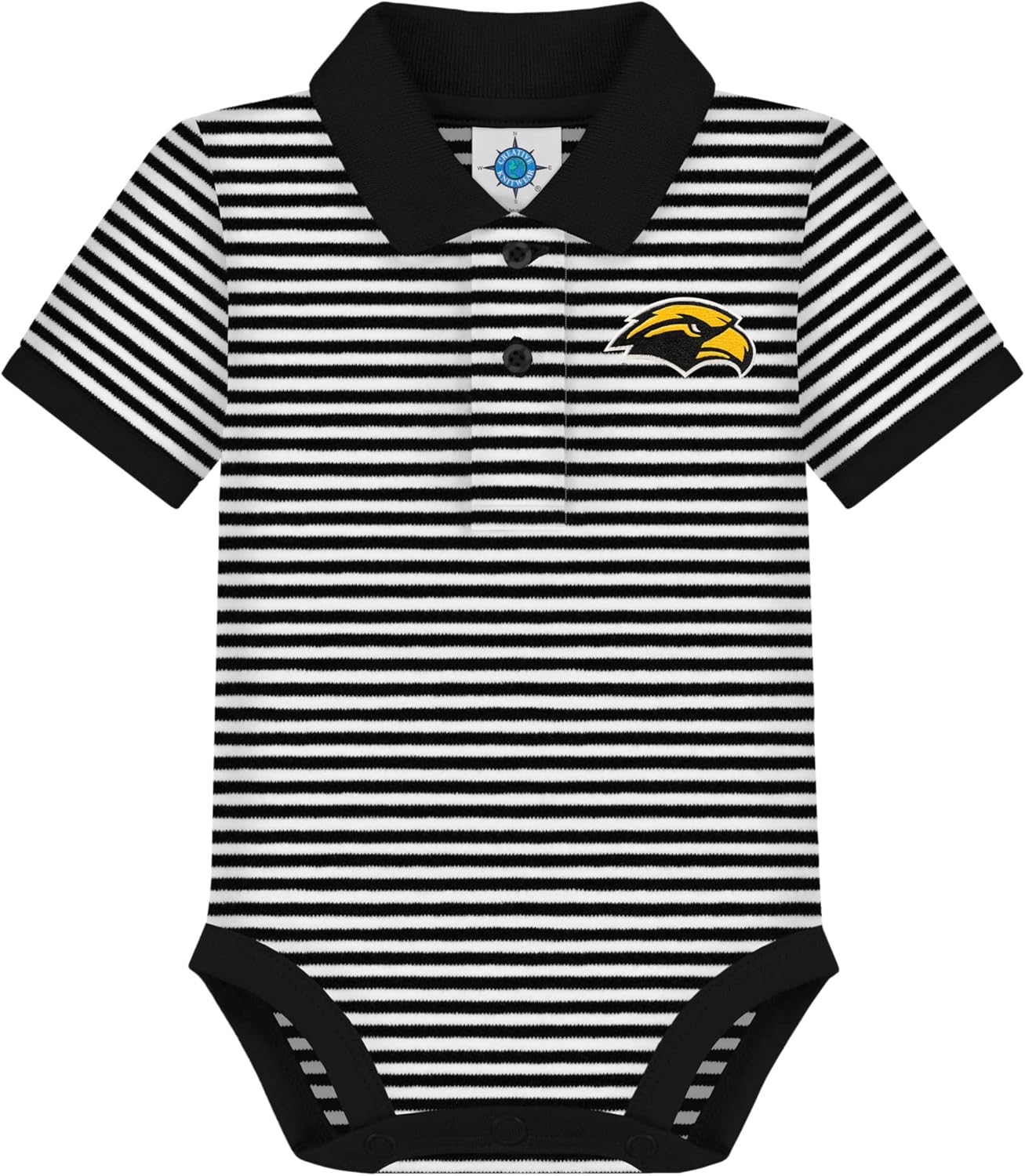 Creative Knitwear College Baby Striped Polo Bodysuit for Infants