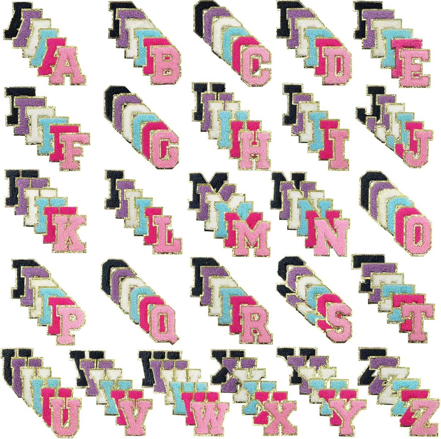 156pc Self-Adhesive Chenille Letter Patches by Aganmi
