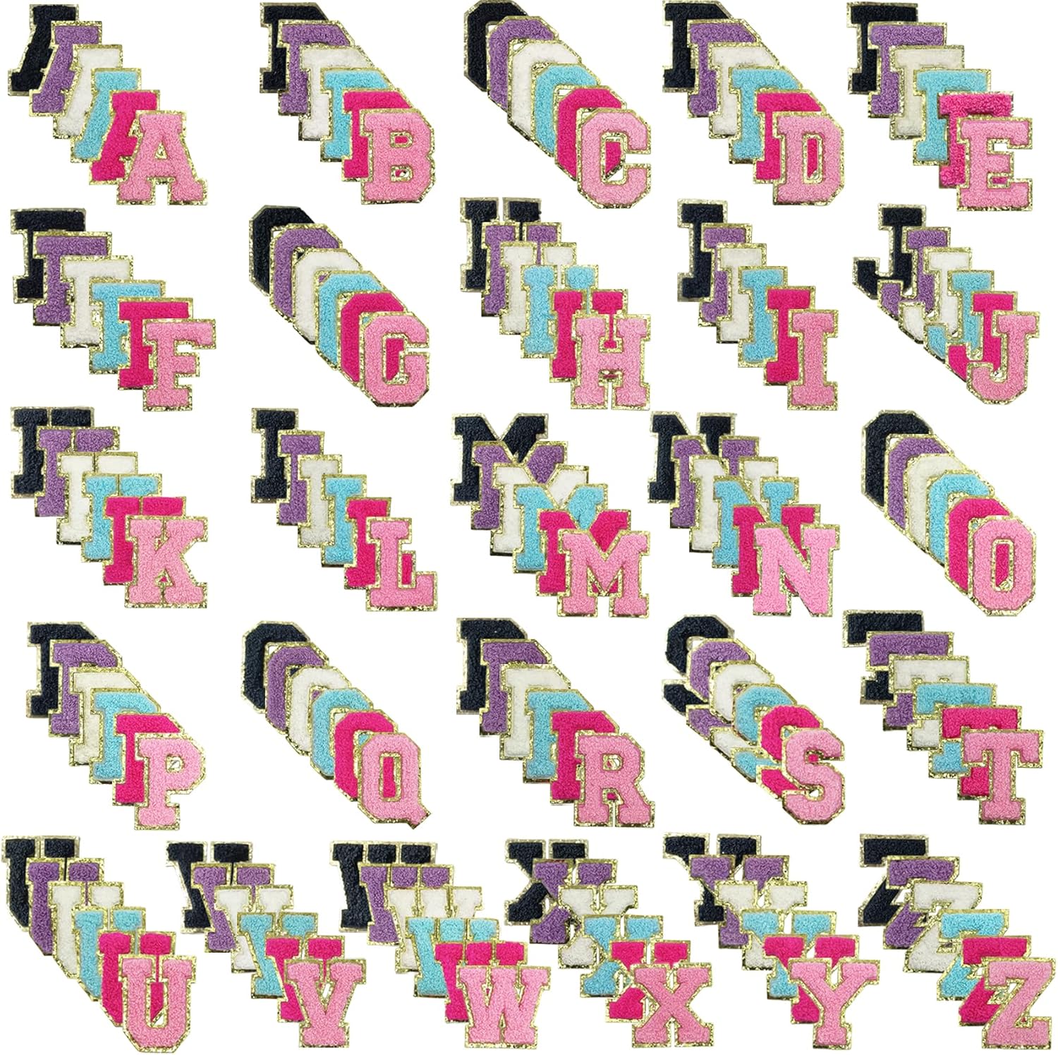 156pc Self-Adhesive Chenille Letter Patches by Aganmi