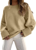 Women's Oversized Fuzzy Knit Pullover Sweater - Cozy Long Sleeve