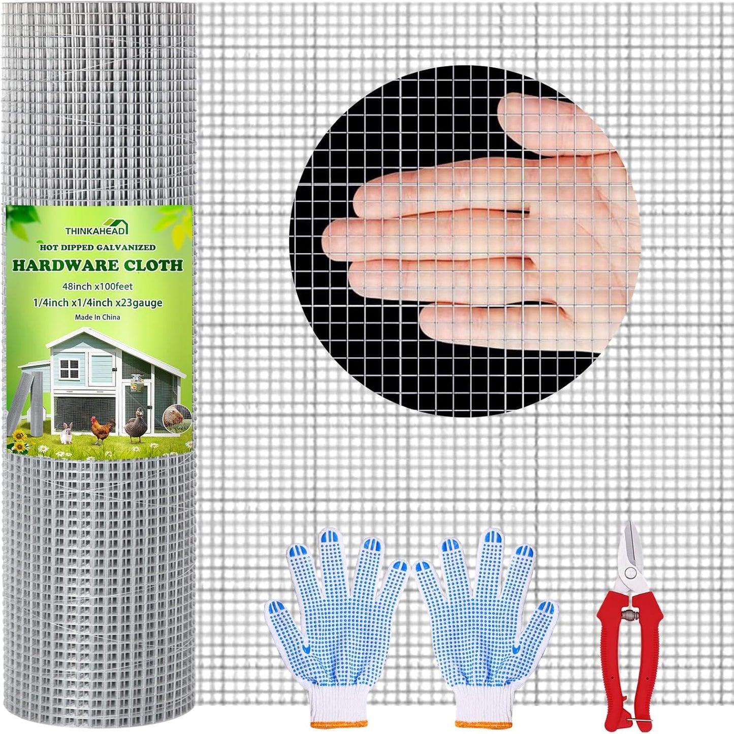 Thinkahead Hardware Cloth 1/4 Inch for Chicken Coop and Garden