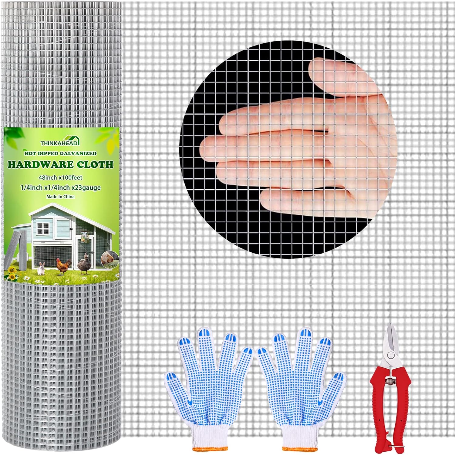 Thinkahead Hardware Cloth 1/4 Inch for Chicken Coop and Garden