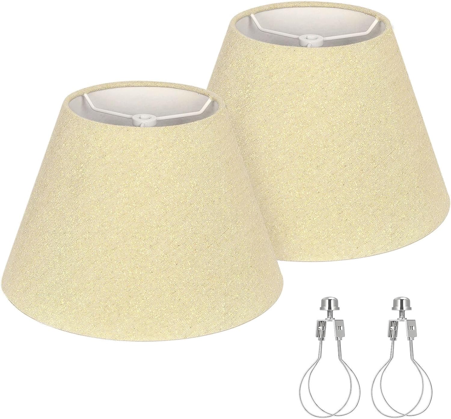 Replacement Lamp Shades with Glitter Gold Thread for Table Lamps