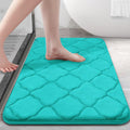 Memory Foam Bath Mat Rug 36x24 - Ultra Soft Absorbent Teal