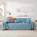 Turquoise Couch Protector for Dogs Boho Tassel Couch Cover - 71in x