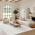Versatile Indoor/Outdoor Ivory/White 7 ft x 10 ft Area Rug - Soft