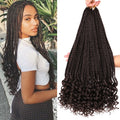 7 Packs 18 in Crochet Box Braids with Curly Ends - Ready to Install
