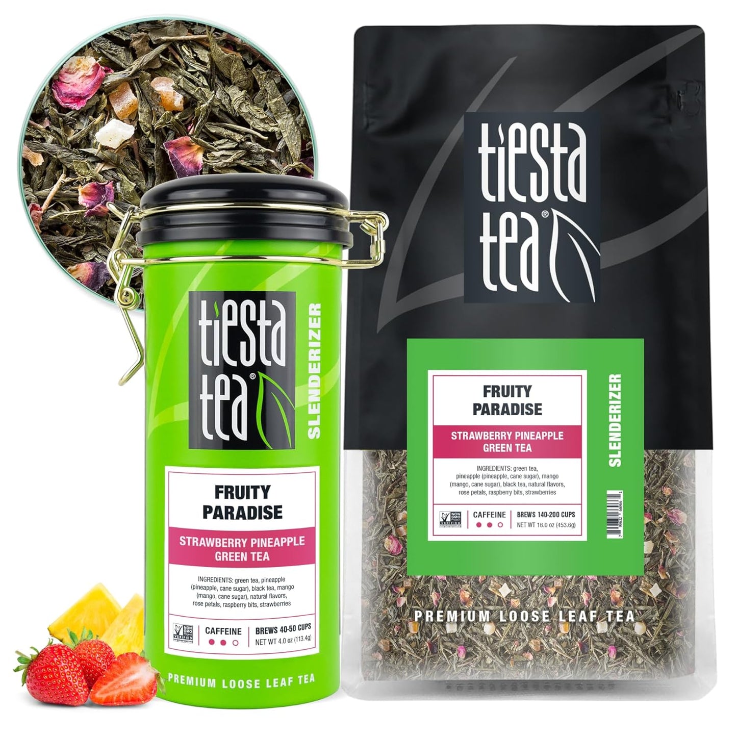 Fruity Paradise Strawberry Pineapple Green Tea for Refreshing Sips