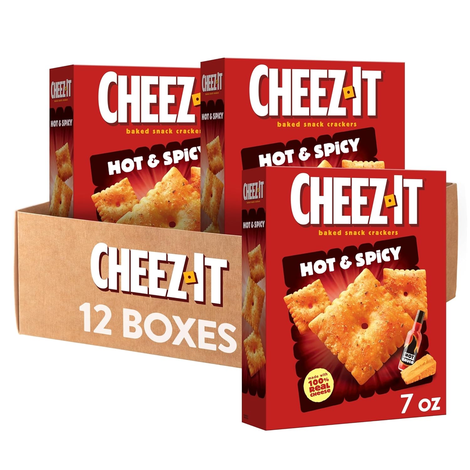 Cheez-It Cheese Crackers, Hot and Spicy Snack for Everyone