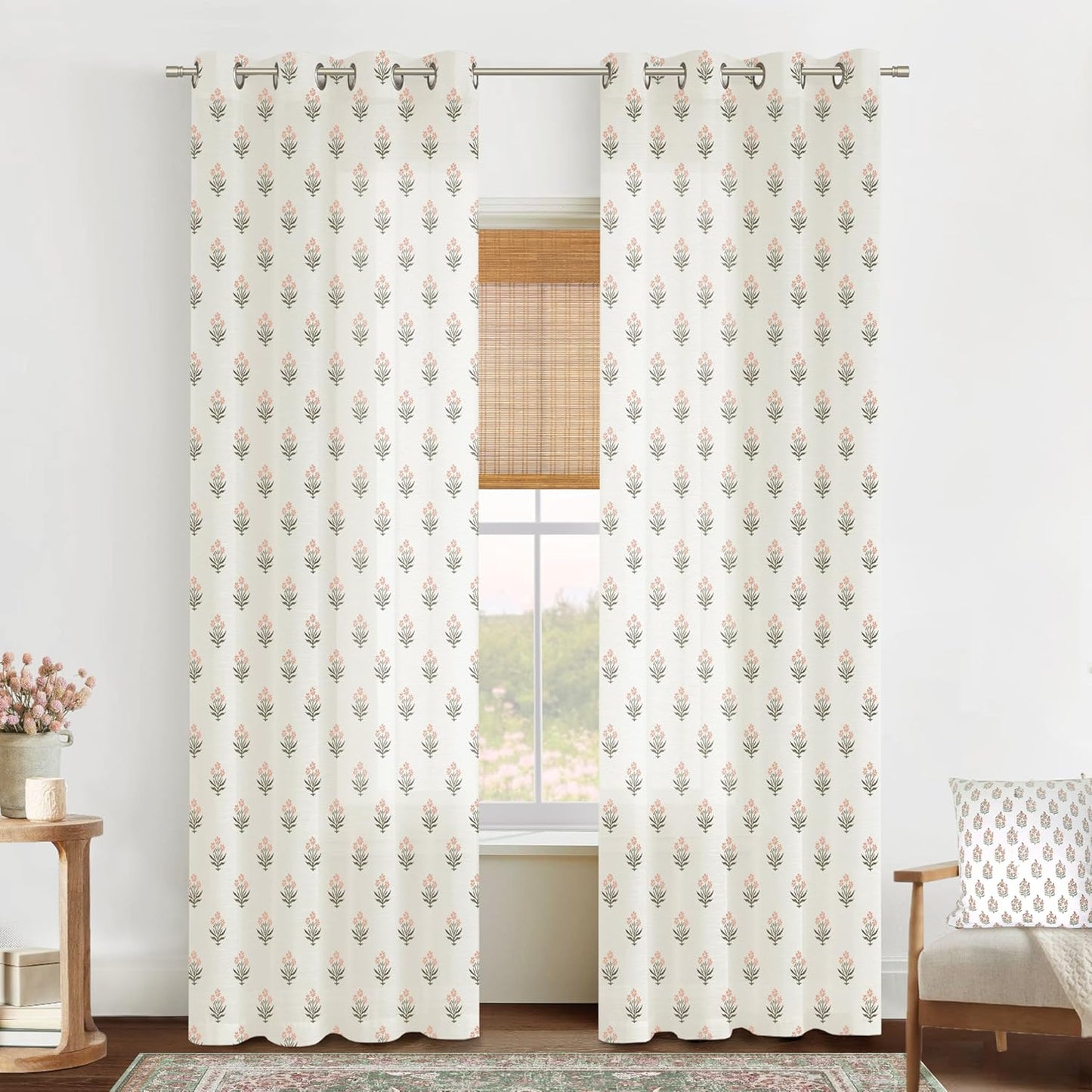Pink Curtains 2 Panel Sets for Bedroom Girls Nursery Decor