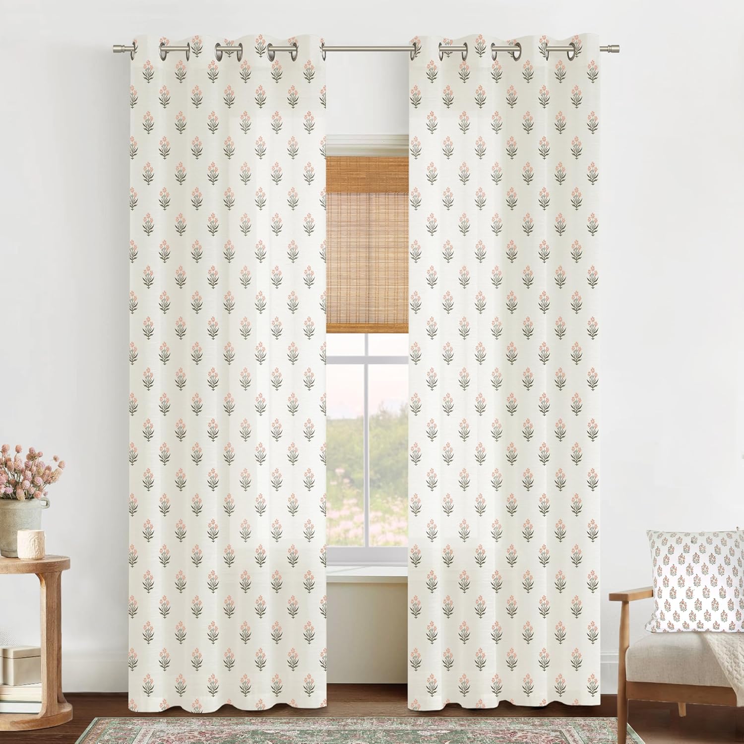 Pink Curtains 2 Panel Sets for Bedroom Girls Nursery Decor