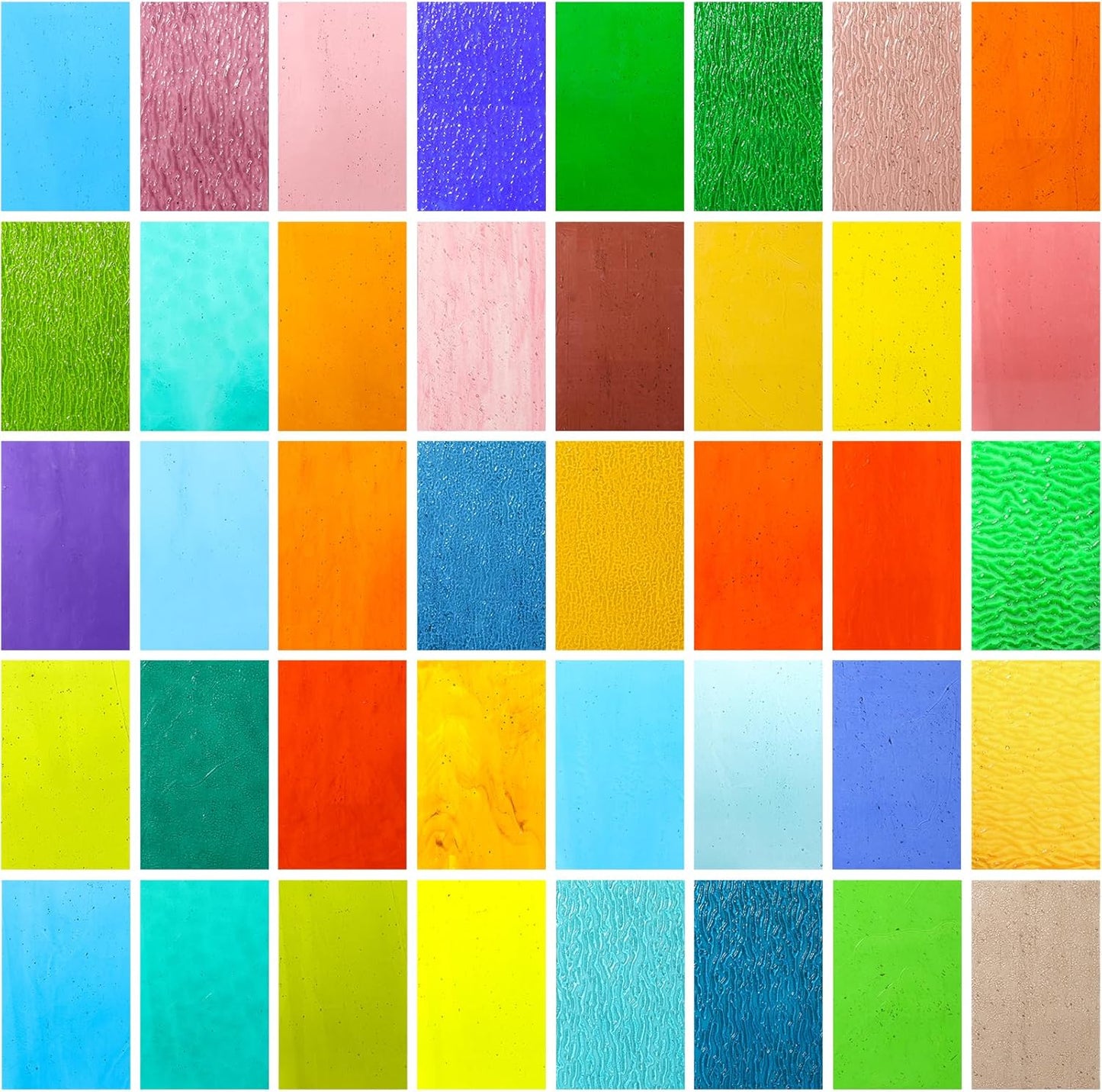 36 Sheets Transparent Stained Glass Sheets for Craft Projects
