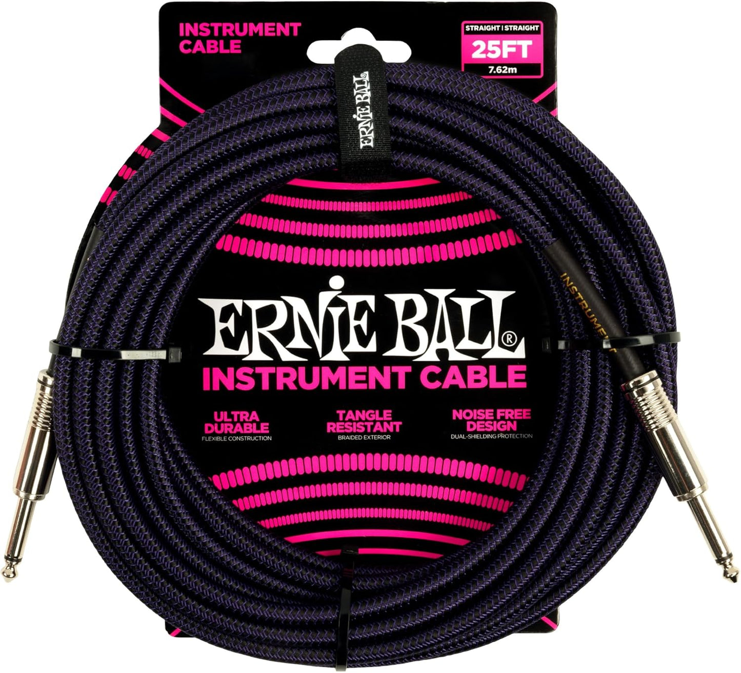 Ernie Ball Braided Instrument Cable for Clear Tone and Durability