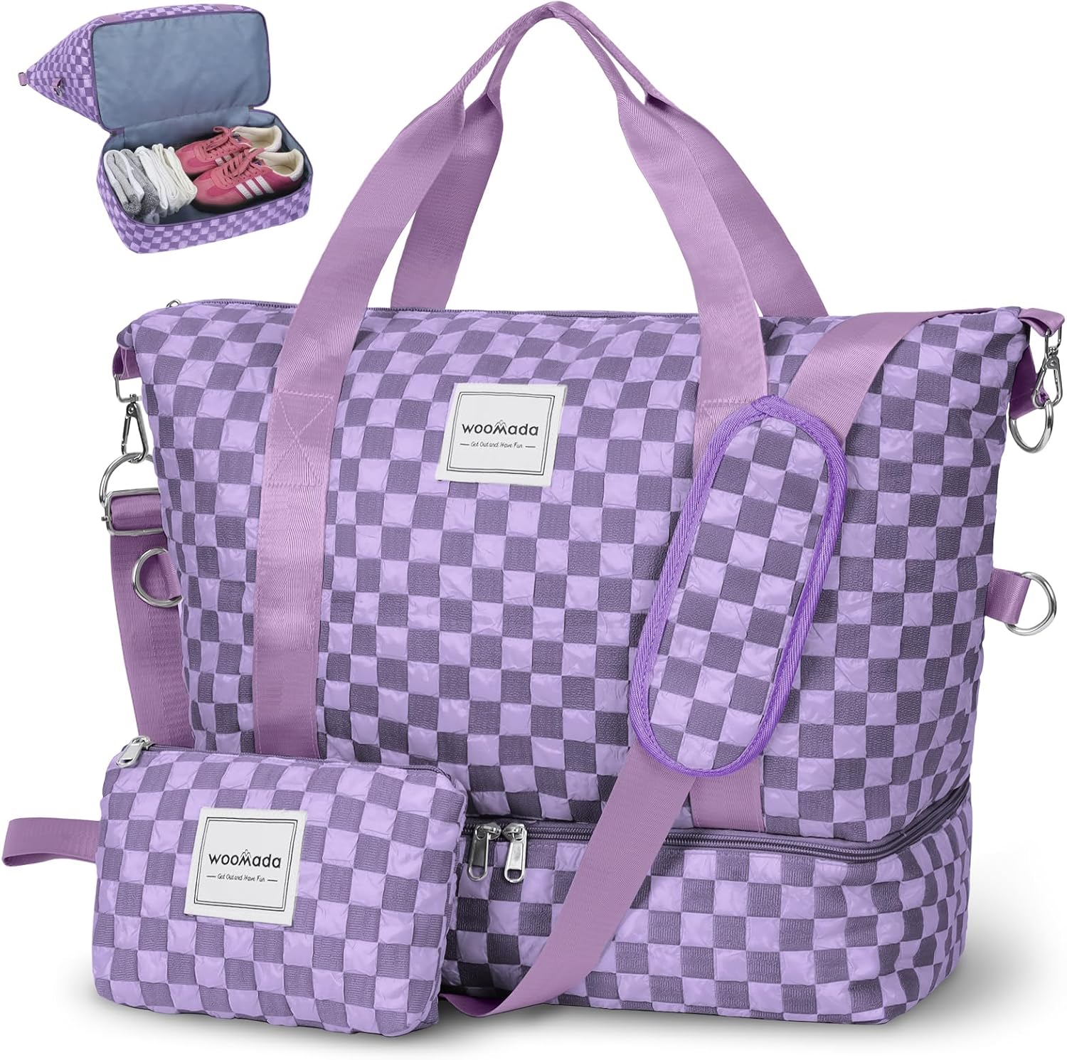 Woomada Weekender Bag for Women with Shoe Compartment & Wet Pocket