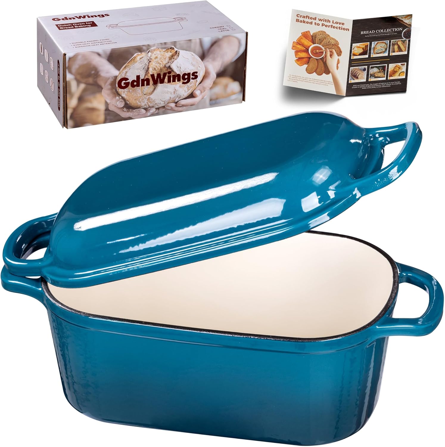 4.6 Quart Dutch Oven for Sourdough Bread Baking in Teal