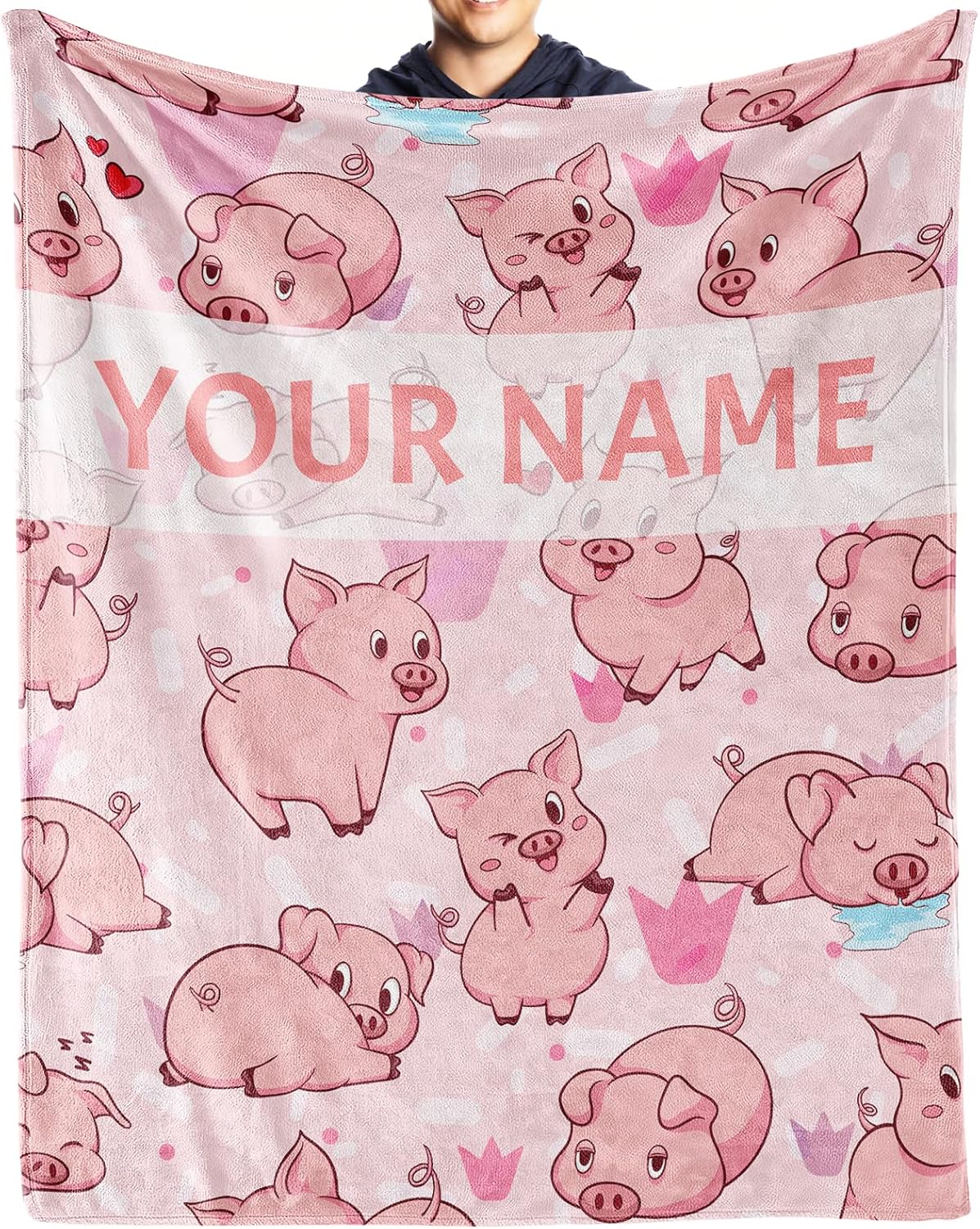 Personalized Pig Blanket Gifts for All Ages, Soft & Warm