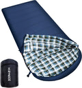 0 Degree Sleeping Bag XXL Cotton Flannel for Big and Tall - Roomy Cold