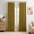 Yellow Pinch Pleated Curtains 84 in Length 2 Panels Set - Noise