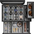 SONGMICS 8-Slot Watch Box, Solid Wood Veneer, Velvet Lining