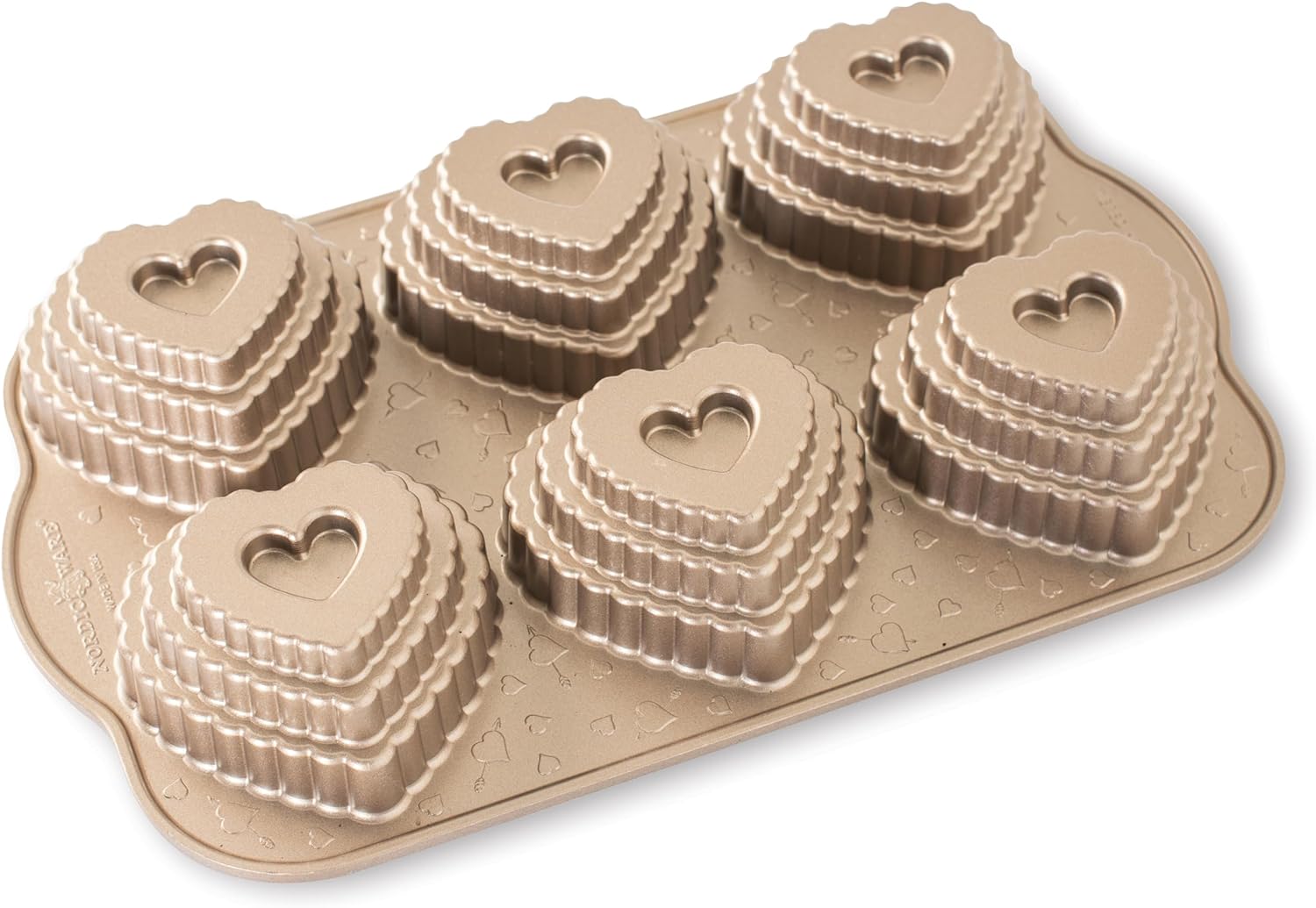 Nordic Ware Cast Bundt Bakeware Tiered Heart Cakelets Toffee Review