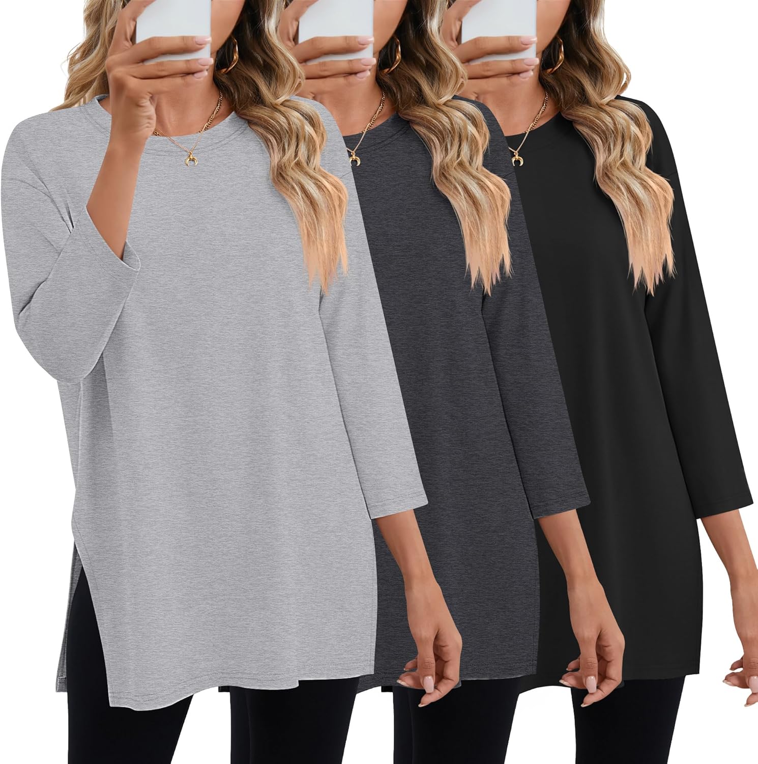 Huukeay Women's Oversized T Shirts for Workout and Casual Wear