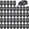Sratte 30 Pack Black USB Wired Mouse Bulk - RGB Lighting, 1200 DPI