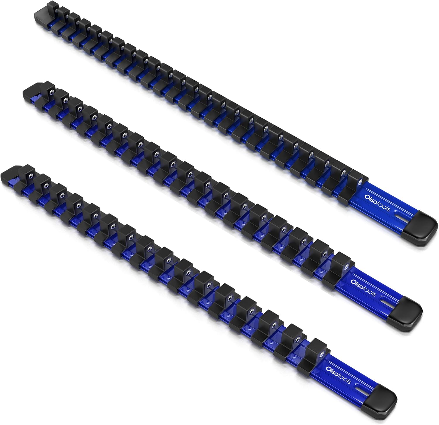Olsa Tools Aluminum Socket Organizer Set - High Capacity Rails