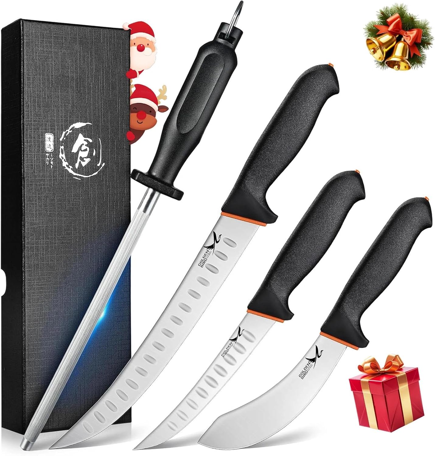 Professional BBQ Knife Set - 4 Piece Butcher Knife Set
