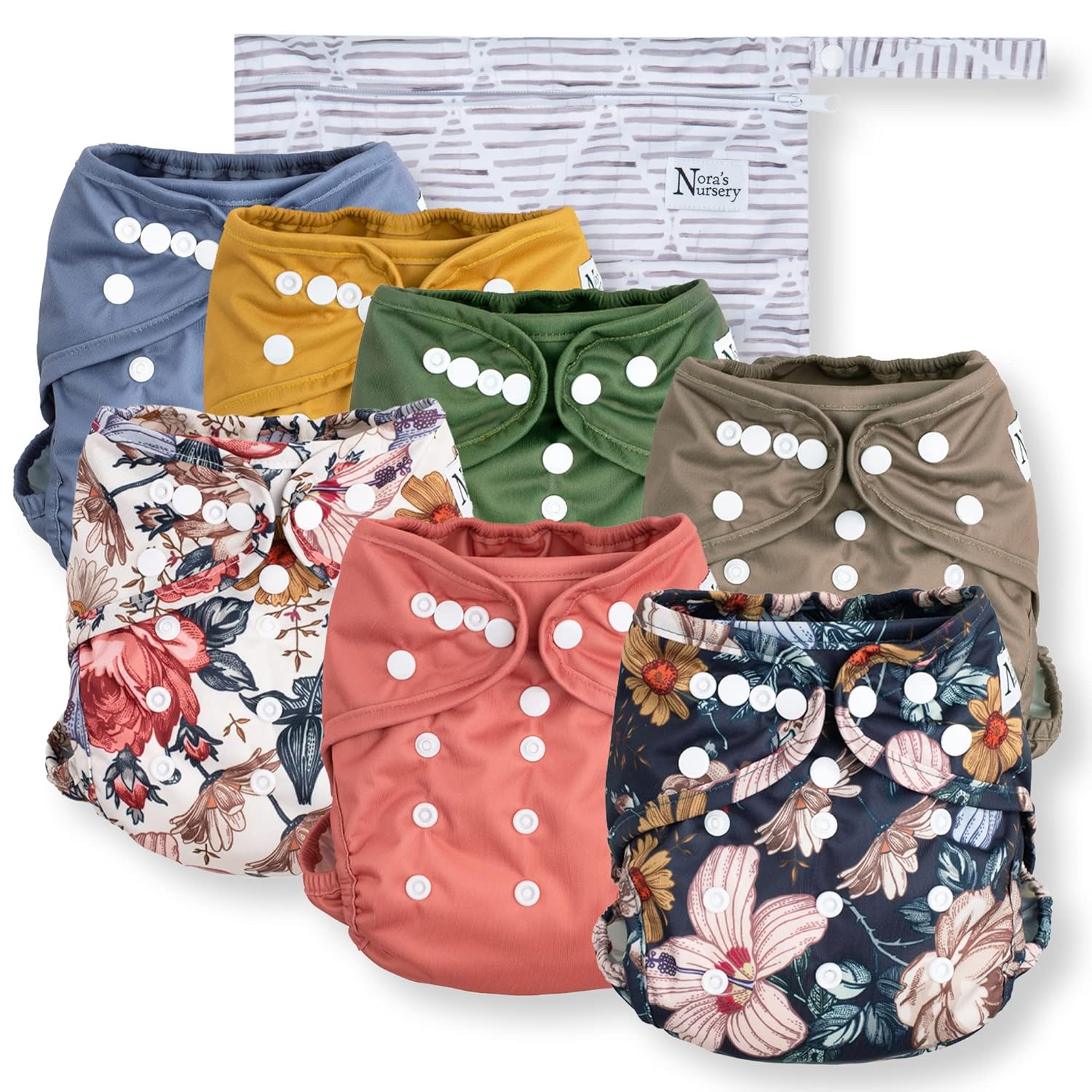 Nora's Nursery Cloth Diaper Cover - Reusable Snap Closure Shell