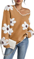 Pink Queen Oversized V Neck Fuzzy Sweater - Cozy Chunky Pullover